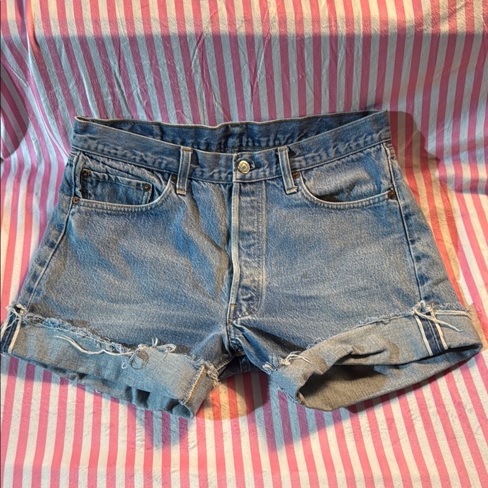 Levi's Blue Jean Shorts Distressed Cut-Off Style